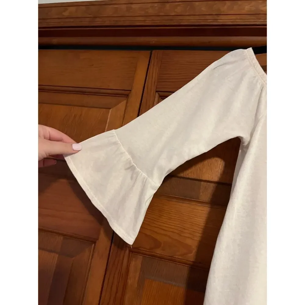 Abercrombie & Fitch Women's Off the Shoulder Blouse Bell Sleeve White Size XS - Picture 5 of 10